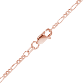 Finished Classic Figaro Bracelet in 14K Pink Gold (1.50 mm - 1.80 mm)