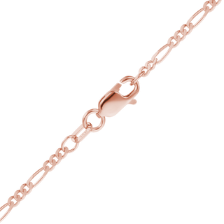 Finished Classic Figaro Necklace in 14K Pink Gold (1.50 mm - 1.80 mm)
