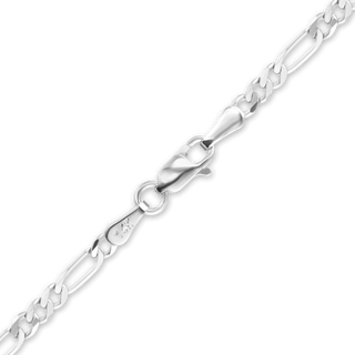 Finished Classic Figaro Anklet in 14K White Gold (1.50 mm - 2.25 mm)