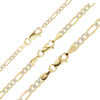 Finished Classic Figaro Bracelet in 14K Two Tone Gold (1.80 mm - 3.00 mm)