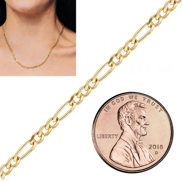 Special Order Only: Bulk / Spooled Classic Figaro Chain in 14K and 18K Gold