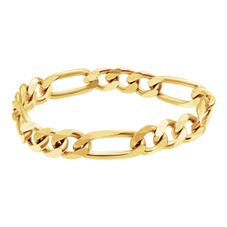 Classic Figaro Chain Ring in 14K Yellow Gold (Sizes 4-12) (2.25 mm - 5.8 mm)