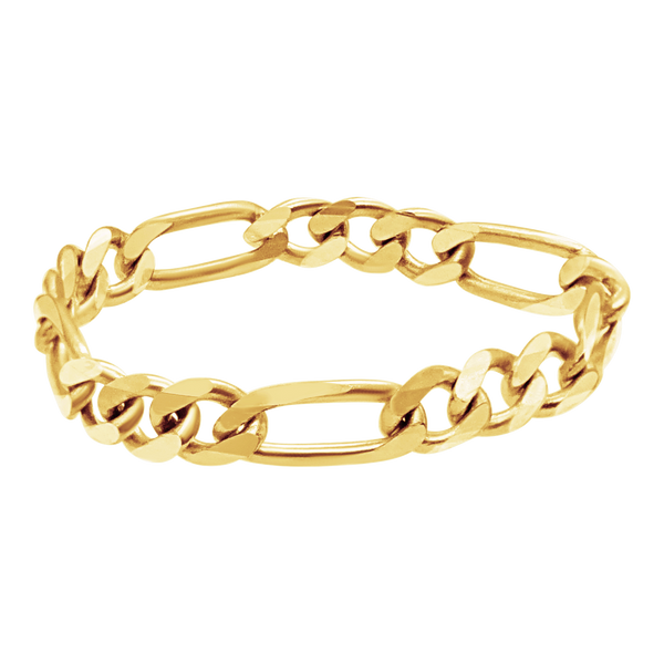 Classic Figaro Chain Ring in 14K Yellow Gold (Sizes 4-12) (2.25 mm - 5.8 mm)