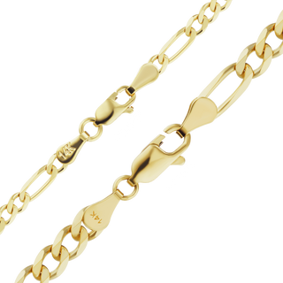 Finished Classic Figaro Necklace in 10K Yellow Gold (3.00 mm - 4.75 mm)