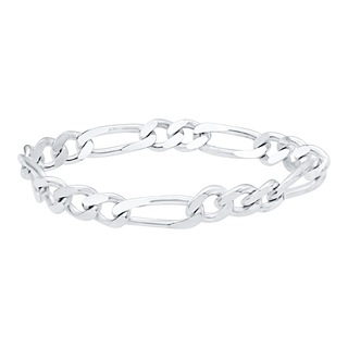 Classic Figaro Chain Ring in Sterling Silver (Sizes 4-12) (3.1 mm - 6.9 mm)