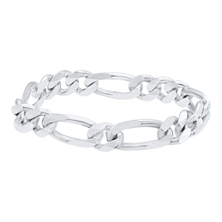 Classic Figaro Chain Ring in Sterling Silver (Sizes 4-12) (3.1 mm - 6.9 mm)