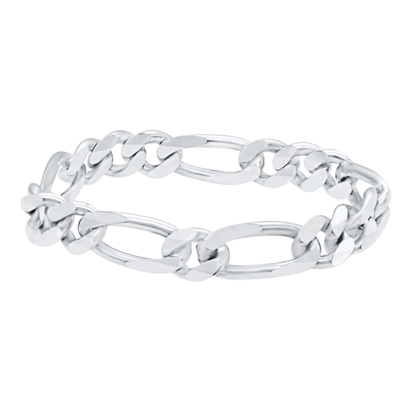 Classic Figaro Chain Ring in Sterling Silver (Sizes 4-12) (3.1 mm - 6.9 mm)