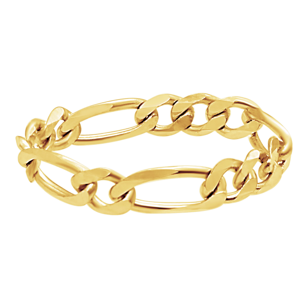 Classic Figaro Chain Ring in 14K Yellow Gold (Sizes 4-12) (2.25 mm - 5.8 mm)