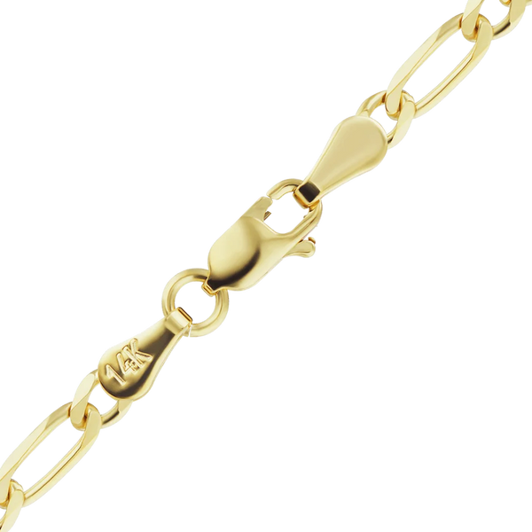 Finished Classic Figaro Anklet in 14K Yellow Gold (1.50 mm - 11.50 mm)