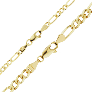 Finished Classic Figaro Necklace in 10K Yellow Gold (3.00 mm - 4.75 mm)