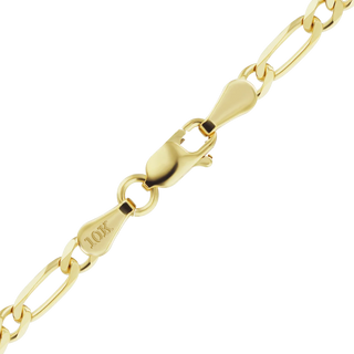 Finished Classic Figaro Necklace in 10K Yellow Gold (1.50 mm - 3.00 mm)