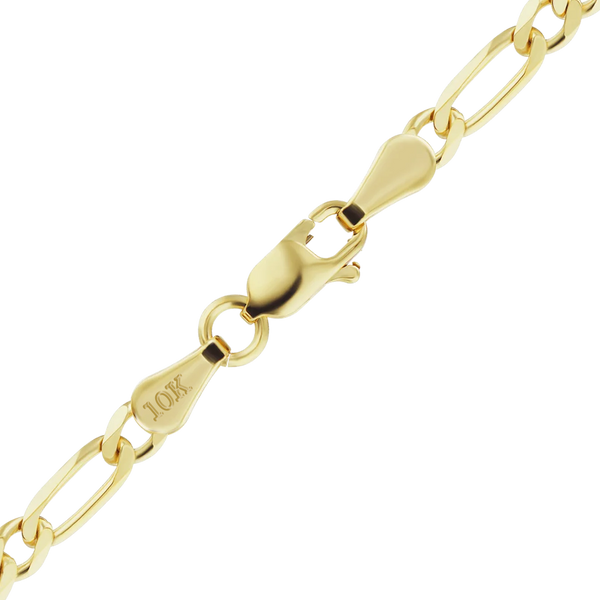 Finished Classic Figaro Necklace in 10K Yellow Gold (1.50 mm - 3.00 mm)