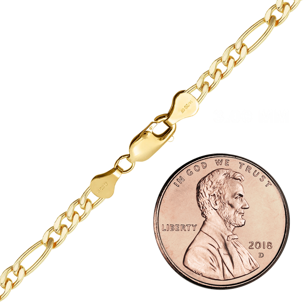 Finished Classic Figaro Bracelet in 14K Gold-Filled (1.50 mm - 5.00 mm)