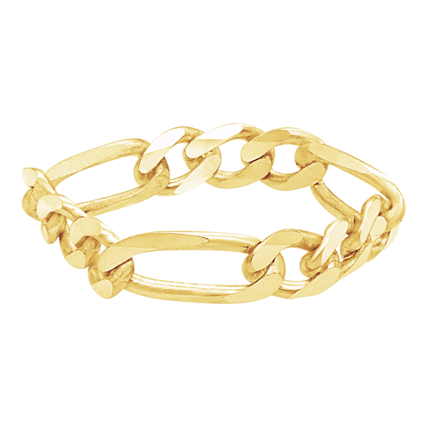Classic Figaro Chain Ring in 14K Yellow Gold (Sizes 4-12) (2.25 mm - 5.8 mm)
