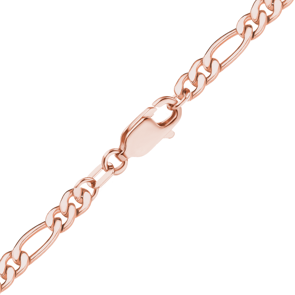 Finished Classic Figaro Necklace in 14K Pink Gold-Filled (4.00 mm)