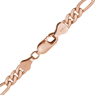 Finished Classic Figaro Bracelet in 14K Pink Gold-Filled (4.00 mm)