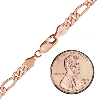 Finished Classic Figaro Bracelet in 14K Pink Gold-Filled (4.00 mm)