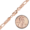 Finished Classic Figaro Anklet in 14K Pink Gold-Filled (4.00 mm)