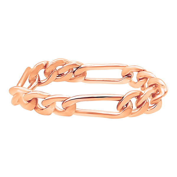 Classic Figaro Chain Ring in Pink Gold-Filled (Sizes 4-12) (4.0 mm)