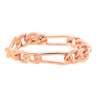 Classic Figaro Chain Ring in Pink Gold-Filled (Sizes 4-12) (4.0 mm)