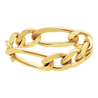 Classic Figaro Chain Ring in 14K Yellow Gold (Sizes 4-12) (2.25 mm - 5.8 mm)