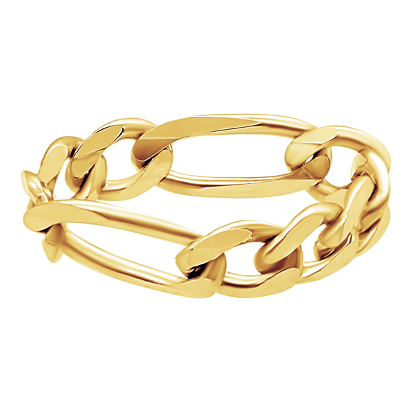 Classic Figaro Chain Ring in 14K Yellow Gold (Sizes 4-12) (2.25 mm - 5.8 mm)