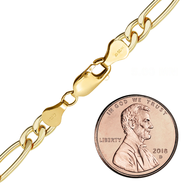 Finished Classic Figaro Bracelet in 14K Gold-Filled (1.50 mm - 5.00 mm)