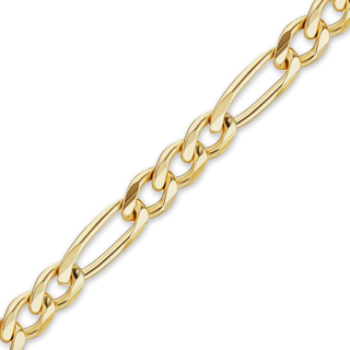 Bulk / Spooled Classic Figaro Semi-Solid Chain in 14K Yellow Gold (1.80 mm - 6.60 mm)
