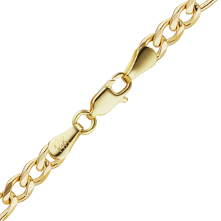 Finished Classic Figaro Semi-Solid Bracelet in 14K Yellow Gold (1.80 mm - 6.60 mm)