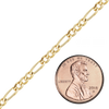 Bulk / Spooled Classic Figaro Hollow Chain in 14K Yellow Gold (1.80 mm - 6.60 mm)