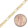 Bulk / Spooled Classic Figaro Hollow Chain in 14K Yellow Gold (1.80 mm - 6.60 mm)