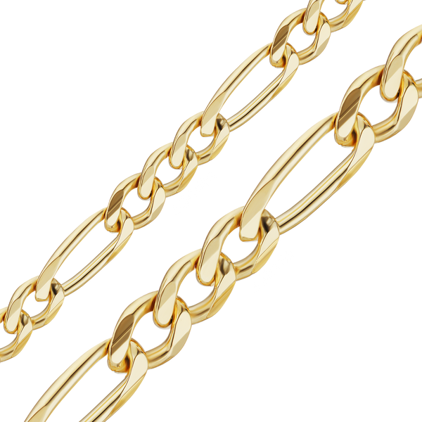 Bulk / Spooled Classic Figaro Hollow Chain in 14K Yellow Gold (4.80 mm - 6.60 mm)