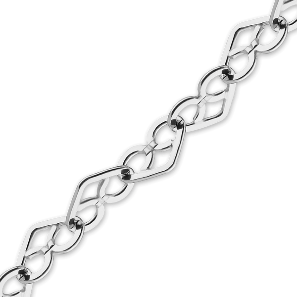 Bulk / Spooled Twisted Heart Chain in Sterling Silver (2.10 mm - 2.90 mm)
