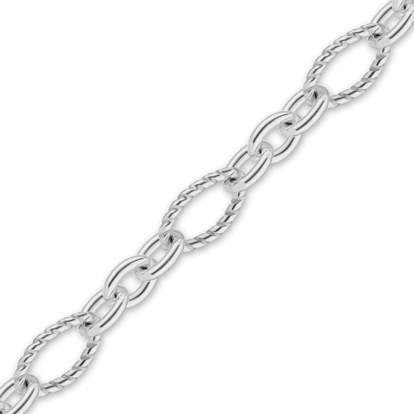 Bulk / Spooled Figaro Baroque Twist Cable Chain in Sterling Silver (3.00 mm - 7.40 mm)