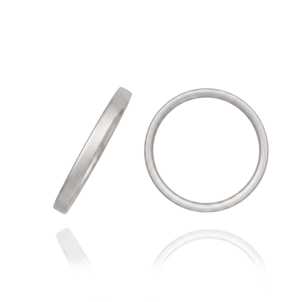 14K White Gold Flat Wedding Bands (2.0 mm - 6.0 mm)