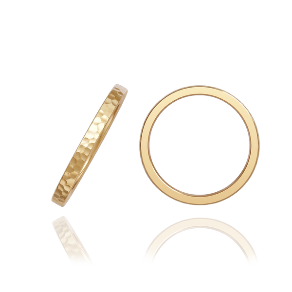 14K Yellow Gold Flat Wedding Bands (2.0 mm - 6.0 mm)