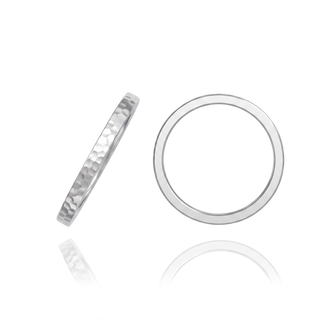 14K White Gold Flat Wedding Bands (2.0 mm - 6.0 mm)