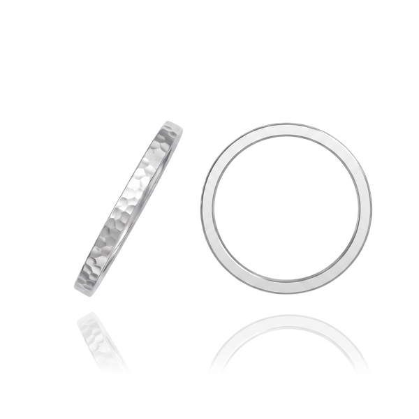 14K White Gold Flat Wedding Bands (2.0 mm - 6.0 mm)