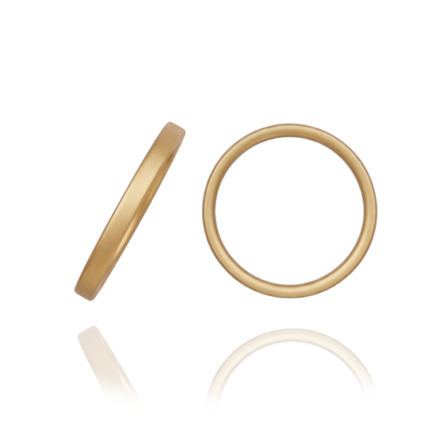 14K Yellow Gold Flat Wedding Bands (2.0 mm - 6.0 mm)