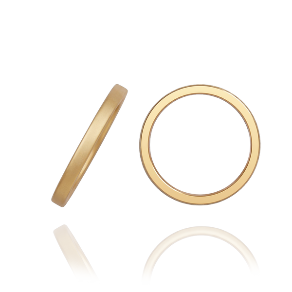 14K Yellow Gold Flat Wedding Bands with Optional Engraving  (2.0 mm)