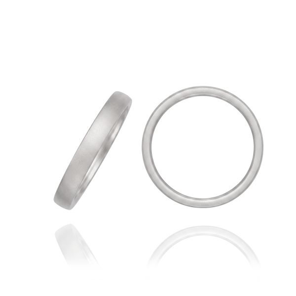 14K White Gold Flat Wedding Bands (2.0 mm - 6.0 mm)