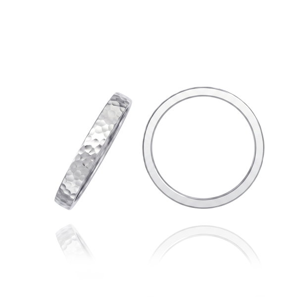 14K White Gold Flat Wedding Bands (2.0 mm - 6.0 mm)