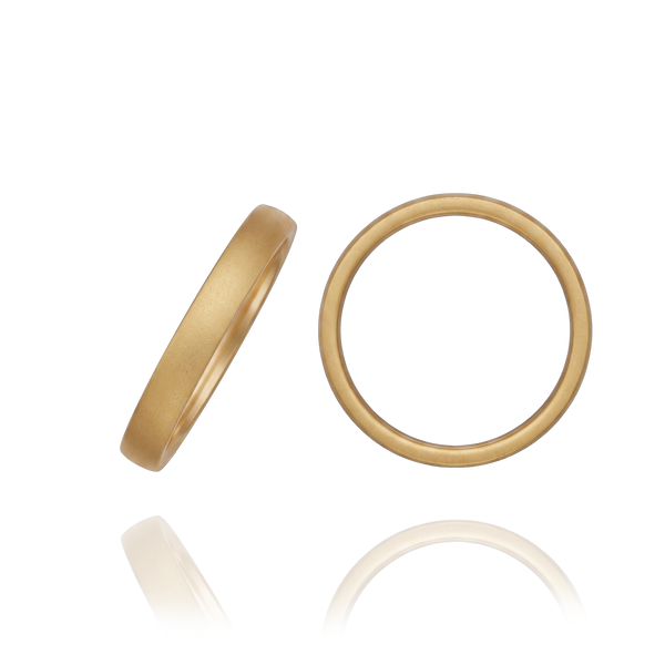 14K Yellow Gold Flat Wedding Bands (2.0 mm - 6.0 mm)