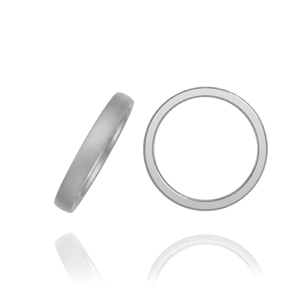 Sterling Silver Flat Wedding Bands with Optional Engraving  (3.0 mm)