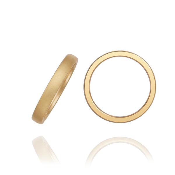 14K Yellow Gold Flat Wedding Bands with Optional Engraving  (3.0 mm)