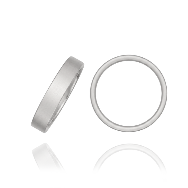 14K White Gold Flat Wedding Bands (2.0 mm - 6.0 mm)
