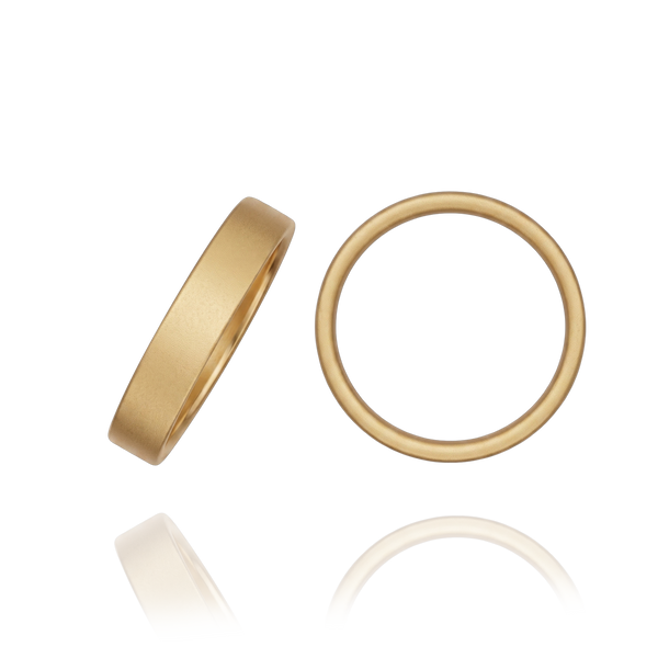 14K Yellow Gold Flat Wedding Bands (2.0 mm - 6.0 mm)