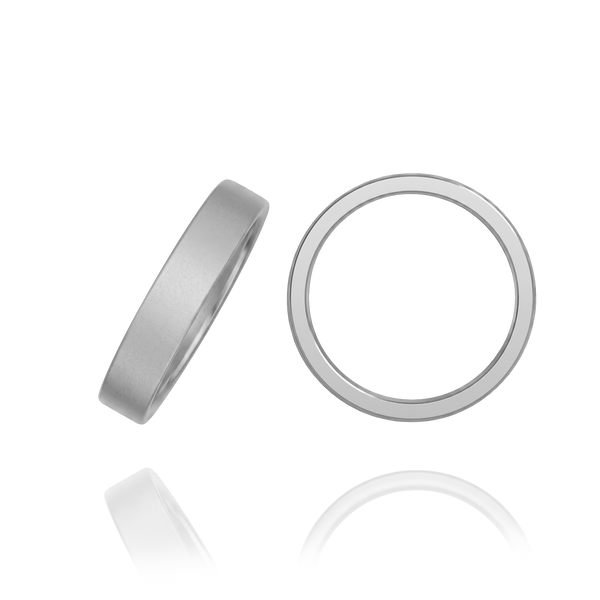 Sterling Silver Flat Wedding Bands with Optional Engraving  (4.0 mm)