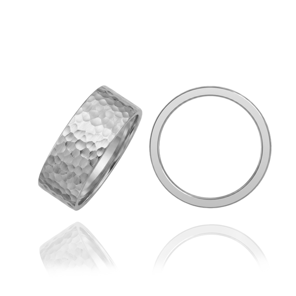 Sterling Silver Flat Wedding Bands with Optional Engraving  (6.0 mm)