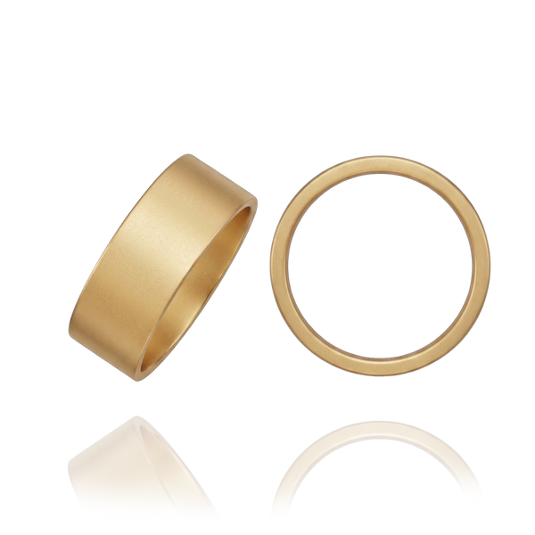 14K Yellow Gold Flat Wedding Bands (2.0 mm - 6.0 mm)